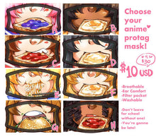 Load image into Gallery viewer, Anime Highschool Protagonist Toast Face mask