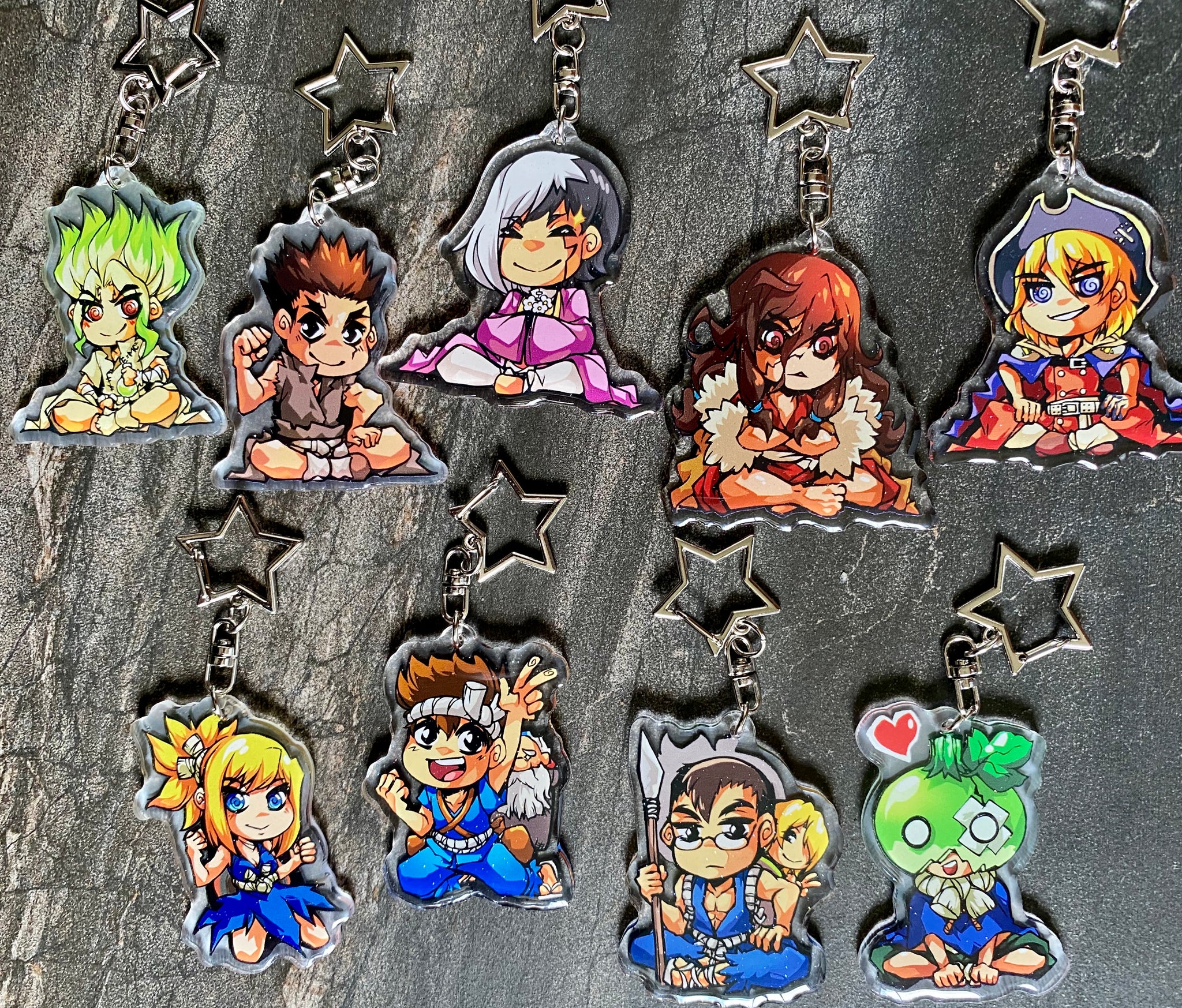 Doctor Stone Keychains Dr. Stone Charms – BlueAndRedWares