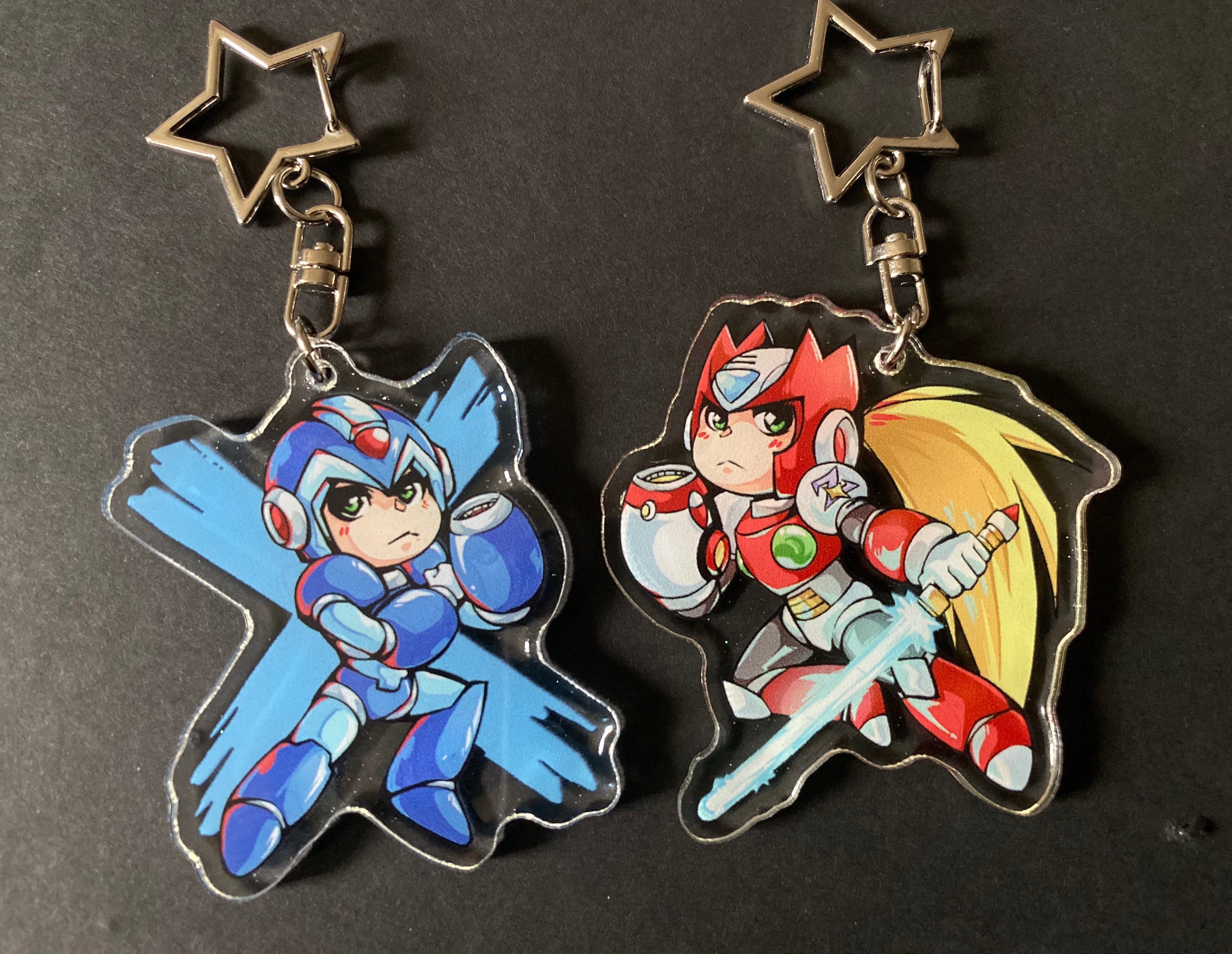 Megaman X and Zero Keychains – BlueAndRedWares