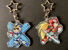 Load image into Gallery viewer, Megaman X and Zero Keychains
