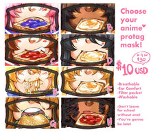 Load image into Gallery viewer, Anime Highschool Protagonist Toast Face mask
