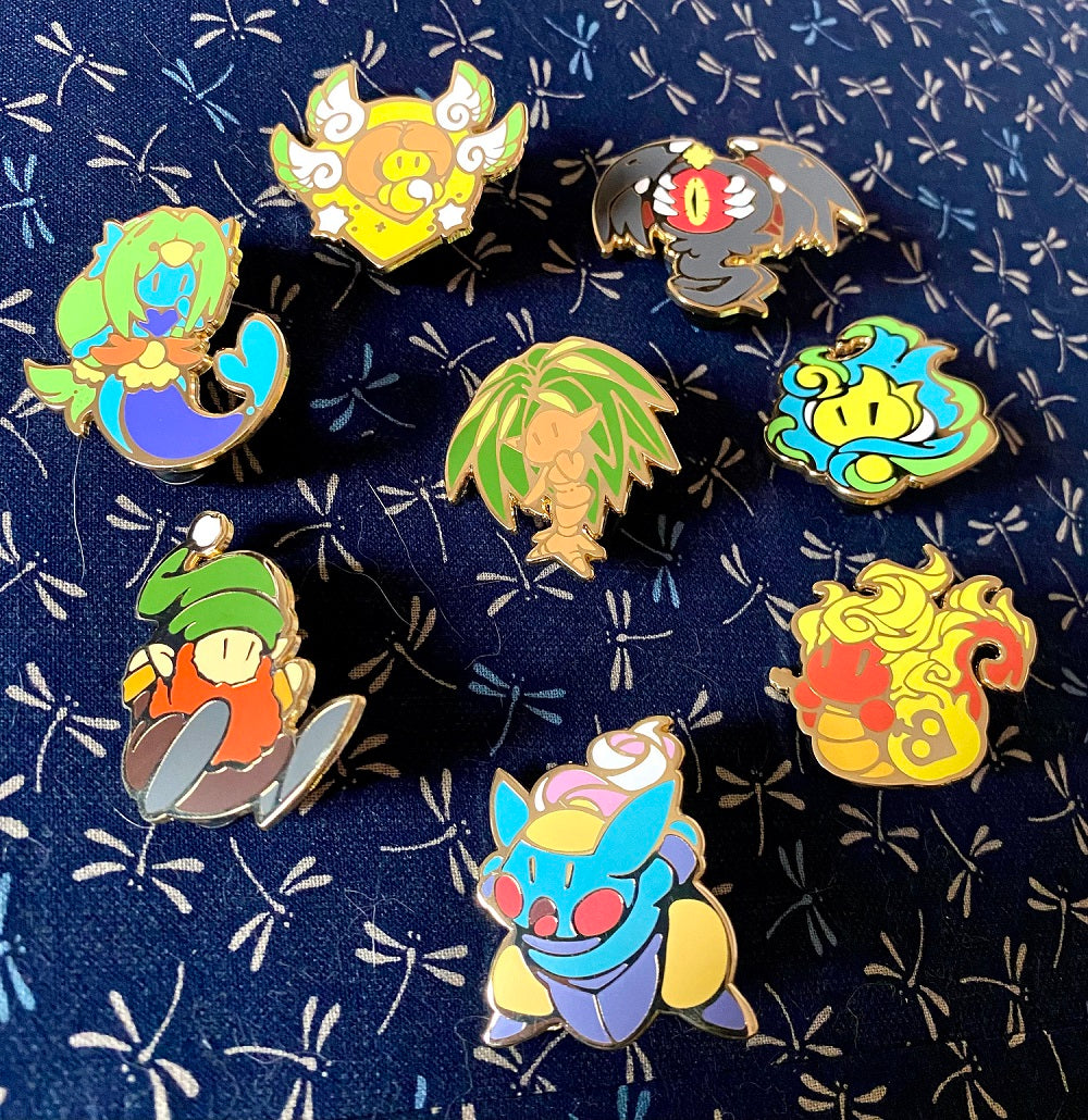 Secret of Mana Elementals Lapel Pins