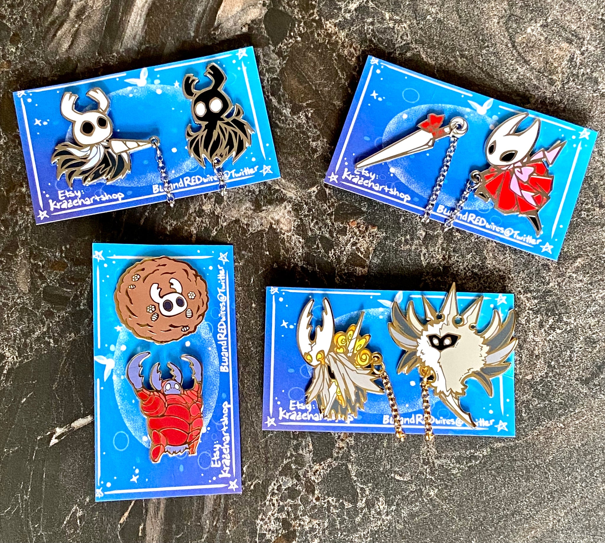 Hollow Knight Chained Enamel Pins – BlueAndRedWares