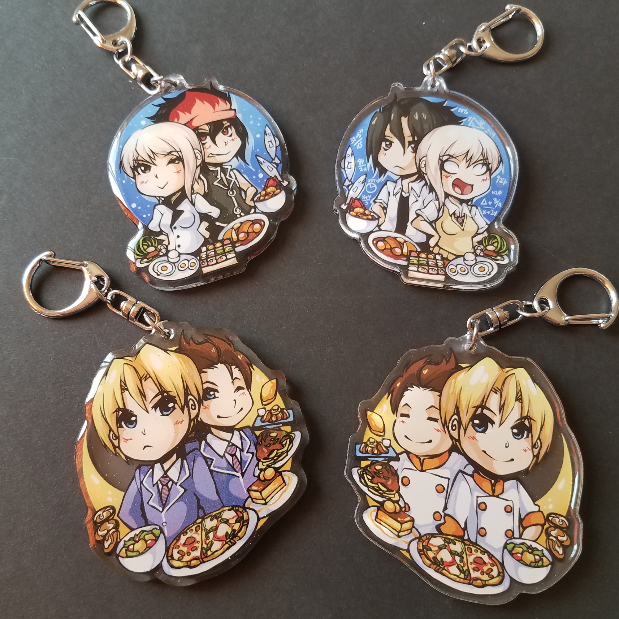 6cm Anime Fans Food Wars！Shokugeki no Soma Yukihira Sōma Megumi Keyrings  Pendant Keychains Llavero - AliExpress